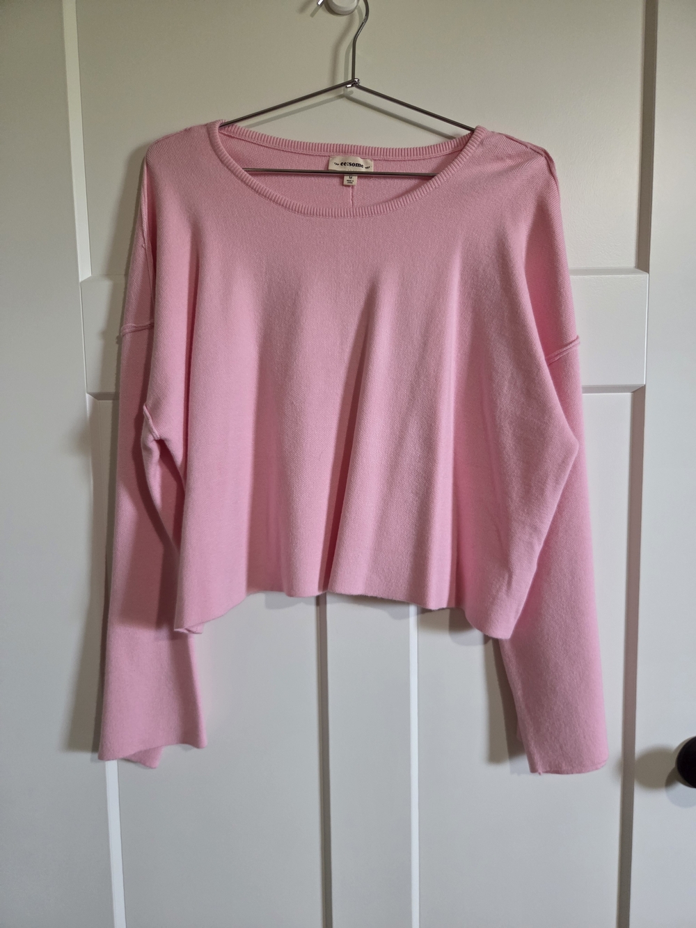 eesome Soft Pink Cropped Crewneck Sweatshirt